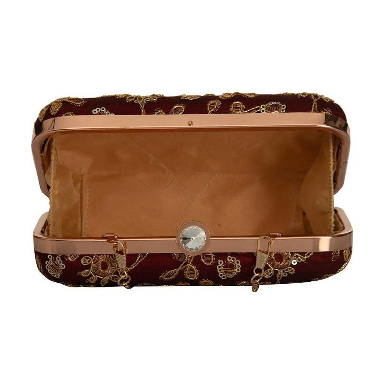 Maroon Zari Embroidery Party wear Bridal Fancy Designer clutches