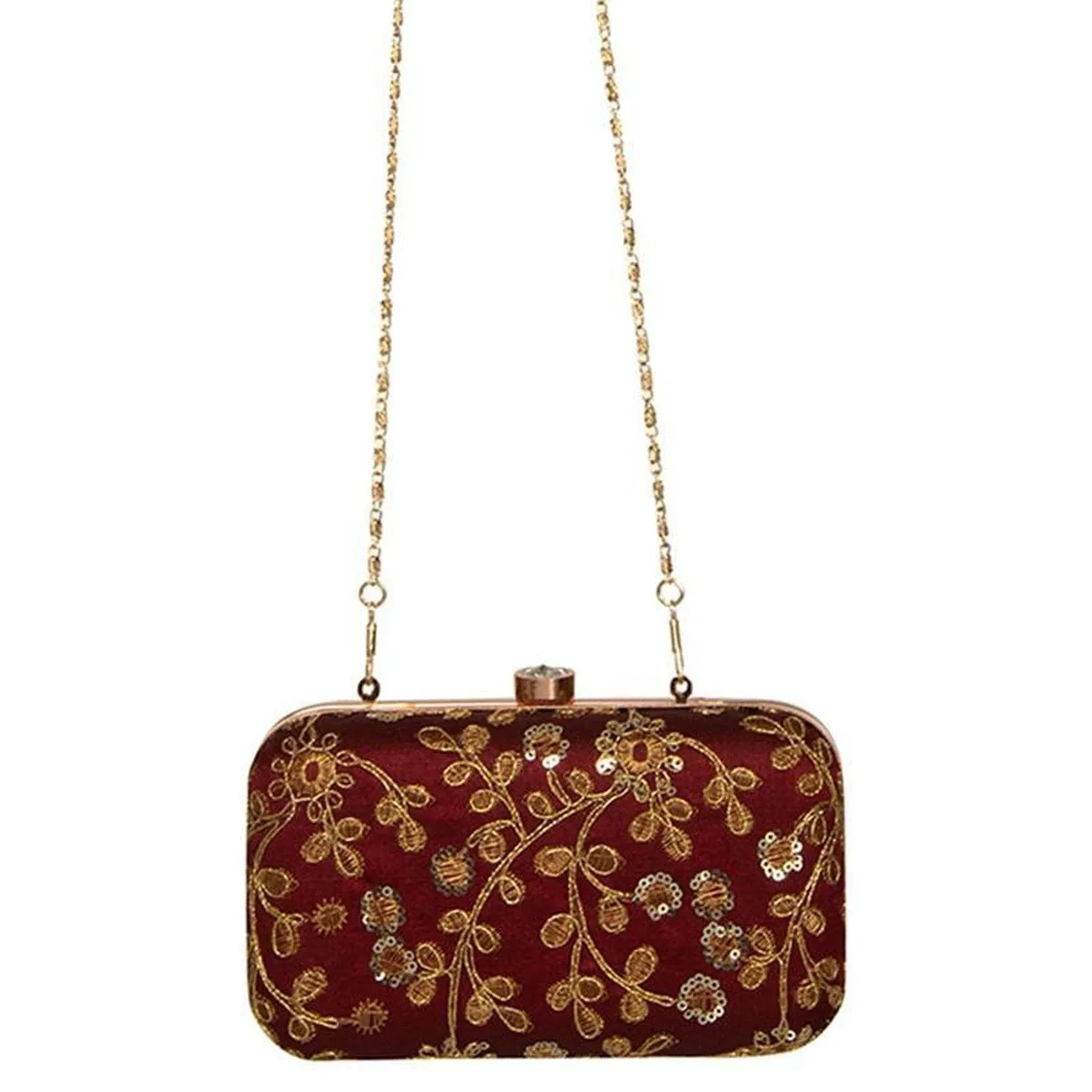 Maroon Zari Embroidery Party wear Bridal Fancy Designer clutches