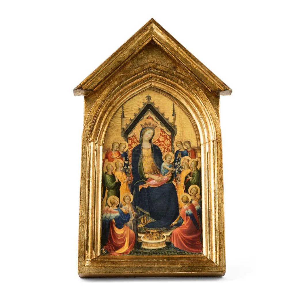 Medieval Panel Reproduction - Madonna and Child with Musical Angels