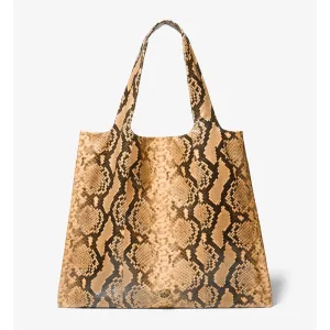 Michael Kors Monogramme Python Embossed Leather Tote Bag, Yellow