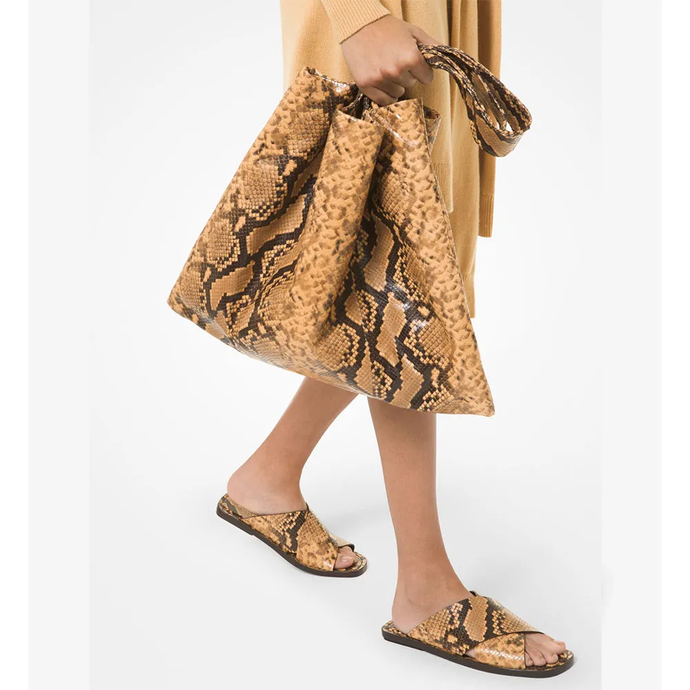 Michael Kors Monogramme Python Embossed Leather Tote Bag, Yellow