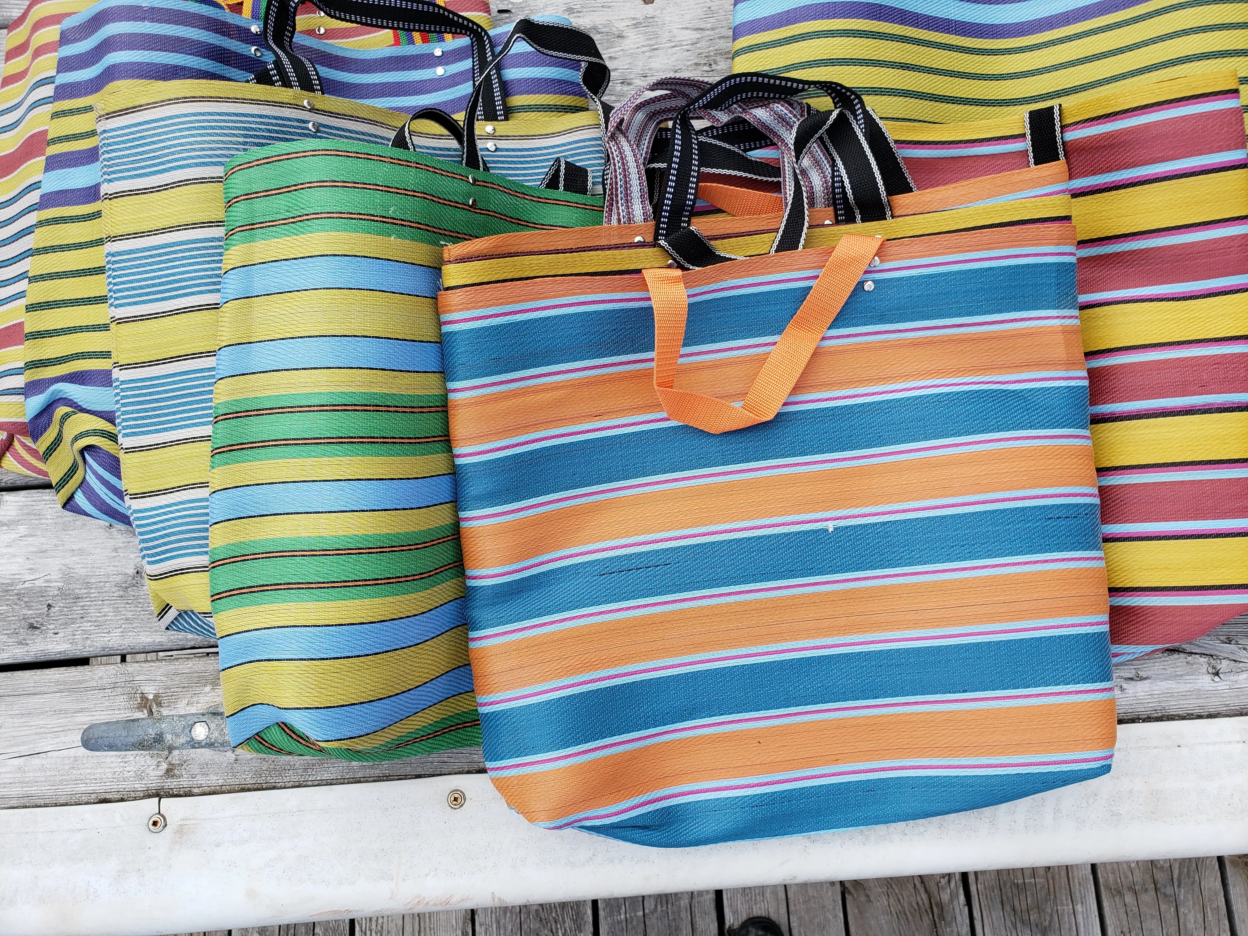 Multicolored Striped Tote