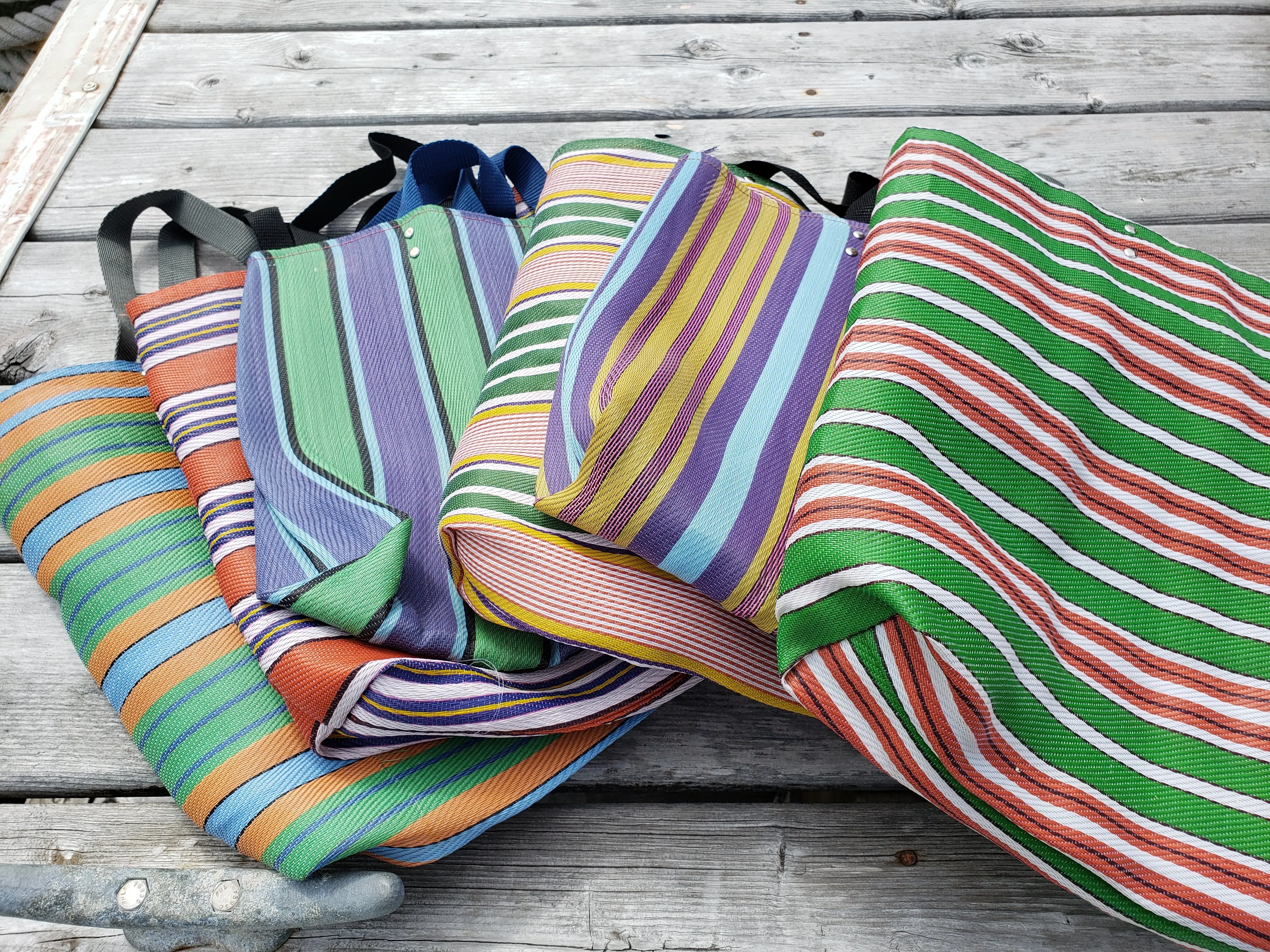 Multicolored Striped Tote