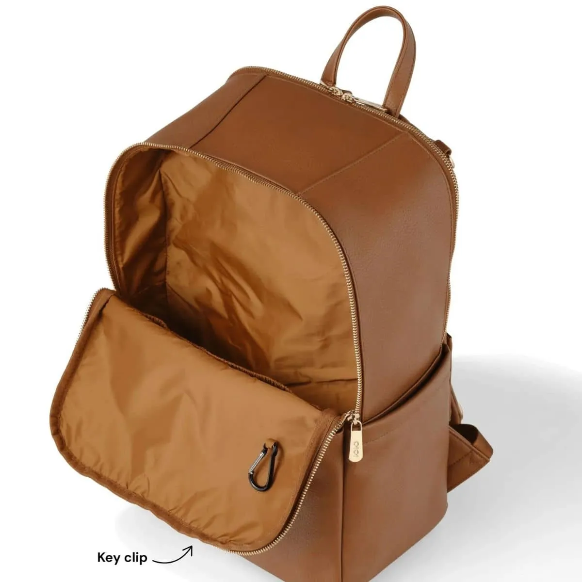 OiOi Vegan Leather Multitasker Nappy Backpack - Chestnut