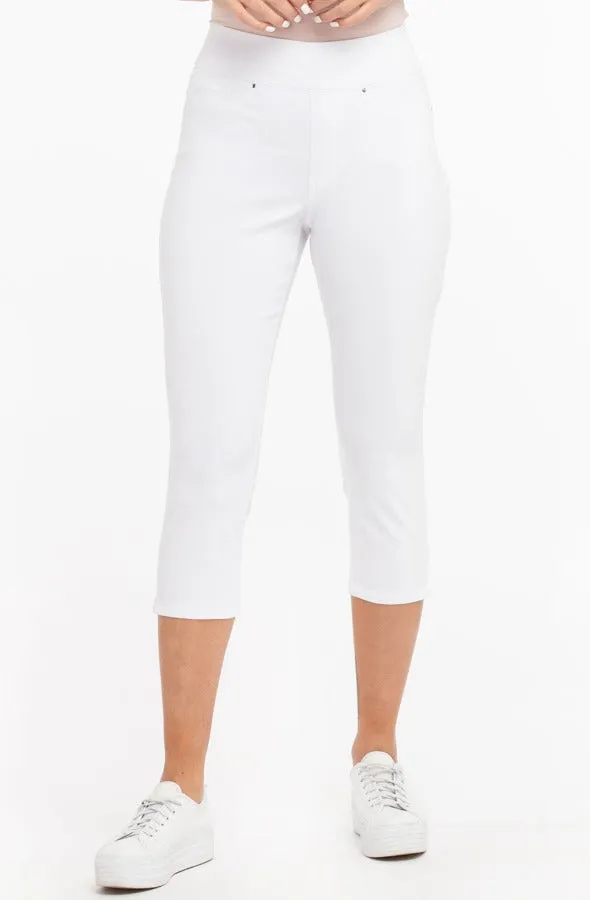 Organic Cotton White Capri