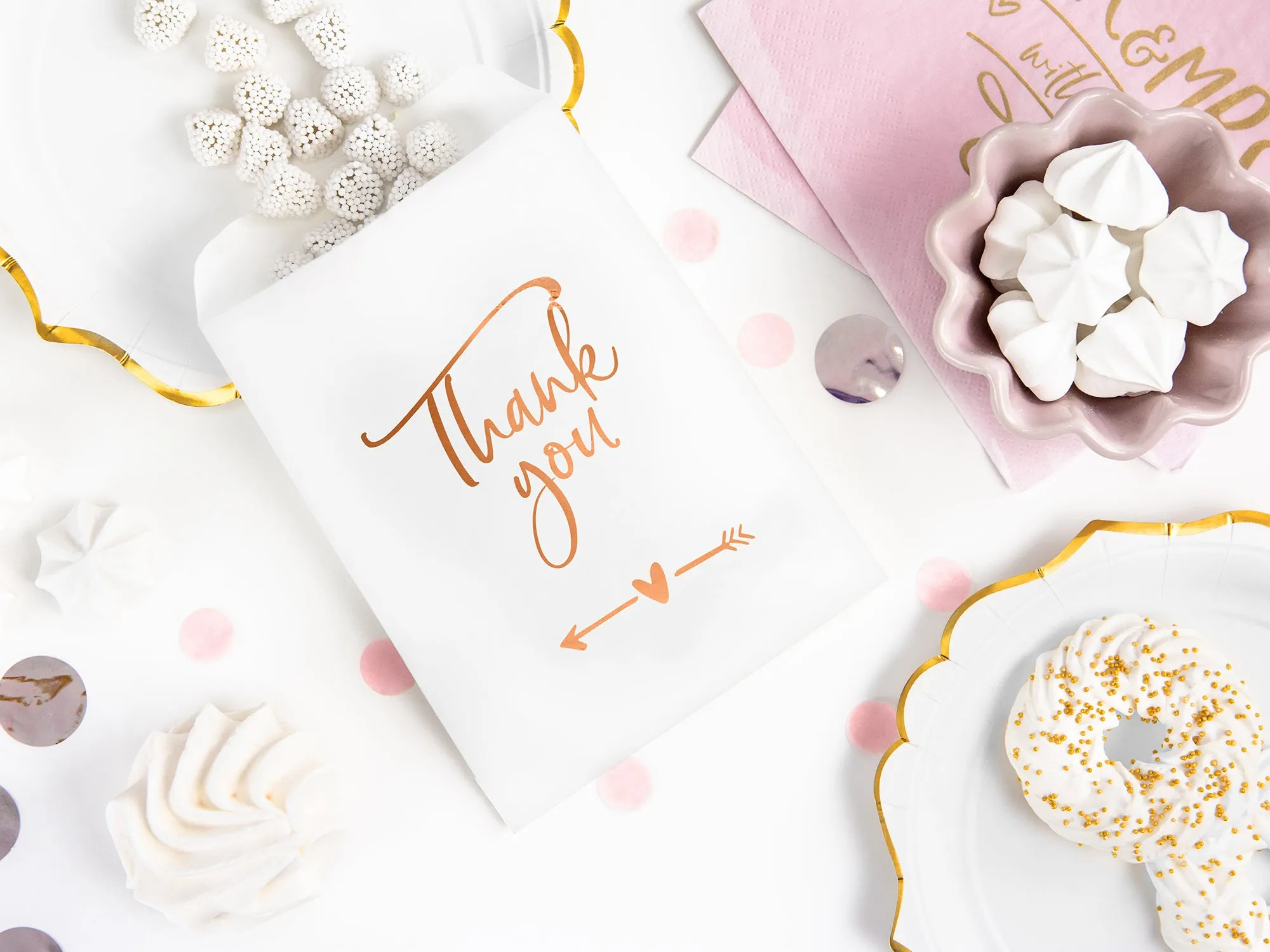 Paper Treat Bags Thank You Pack of 6