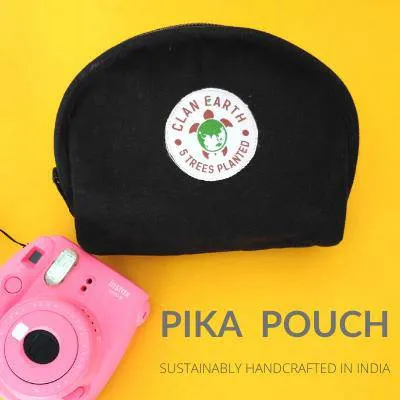 Pika Pouch - Plastic-free & Cruelty -free Organizer - Charcoal Black