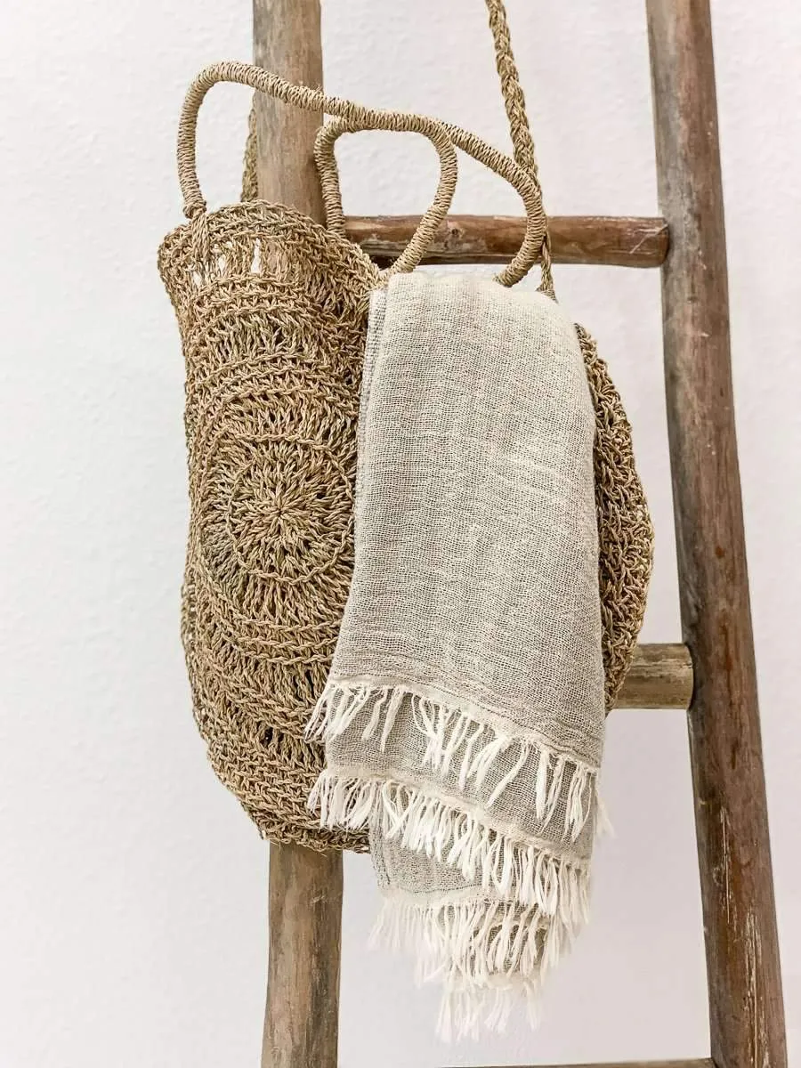 Raffia tote bag