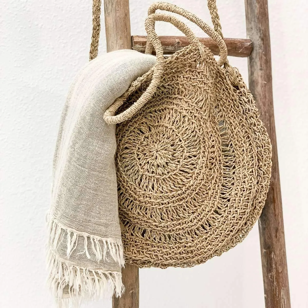Raffia tote bag