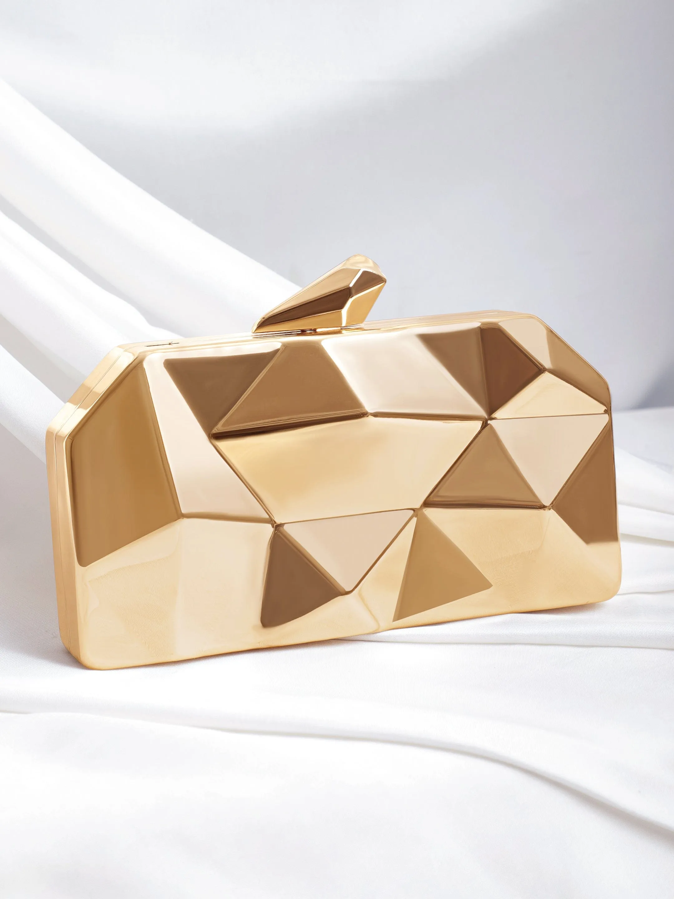 Rubans Rose Gold Crystal Jewel Lavish Clutch Handbag