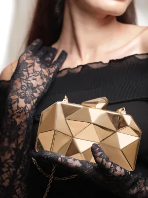 Rubans Rose Gold Crystal Jewel Lavish Clutch Handbag
