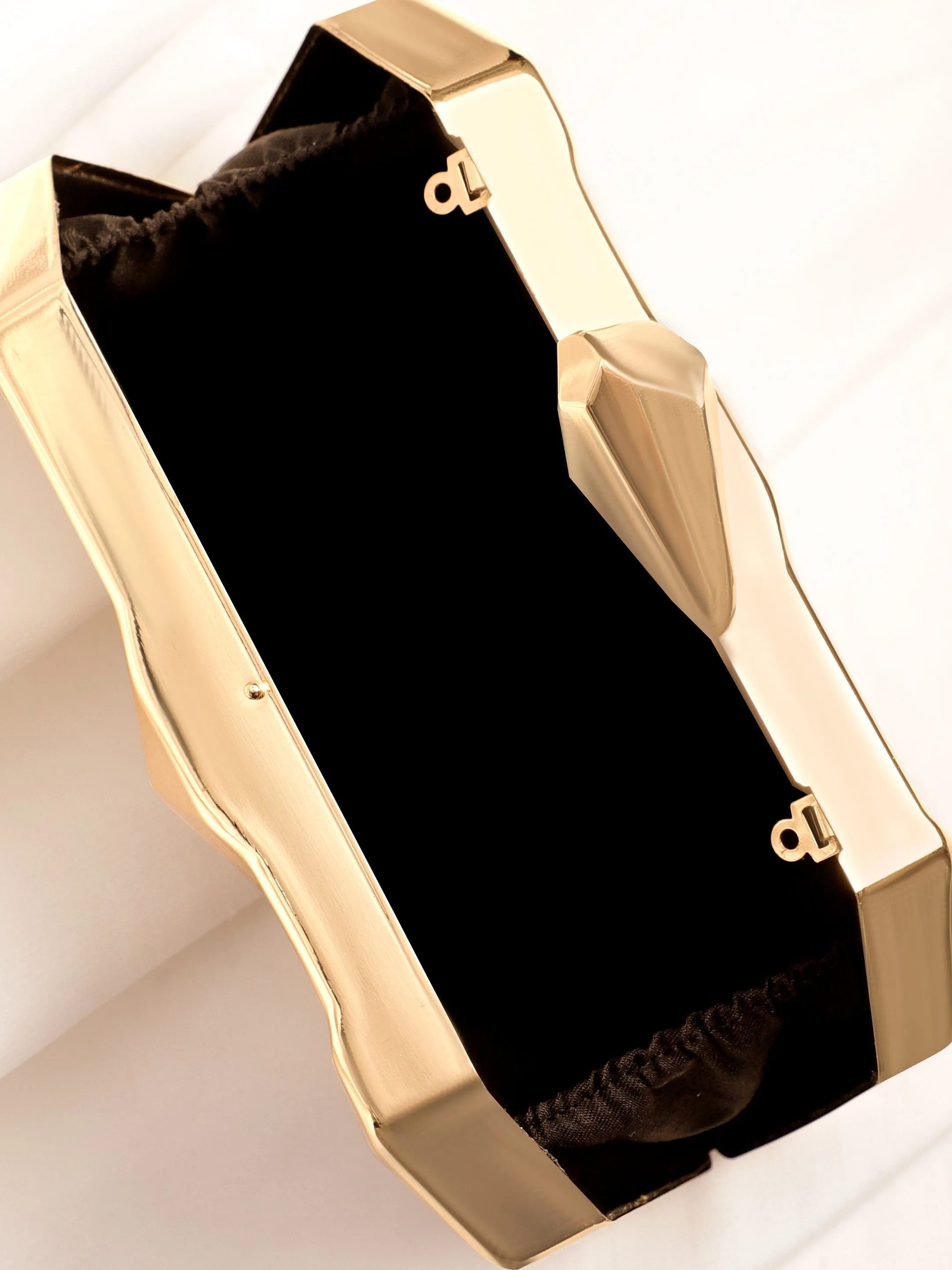 Rubans Rose Gold Crystal Jewel Lavish Clutch Handbag
