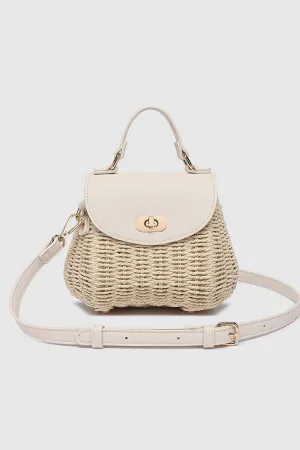Sandy Raffia Crossbody Bag | Vanilla