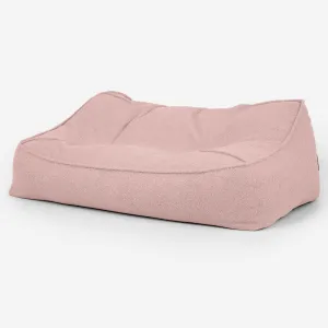 Sloucher Bean Bag Sofa - Boucle Pink