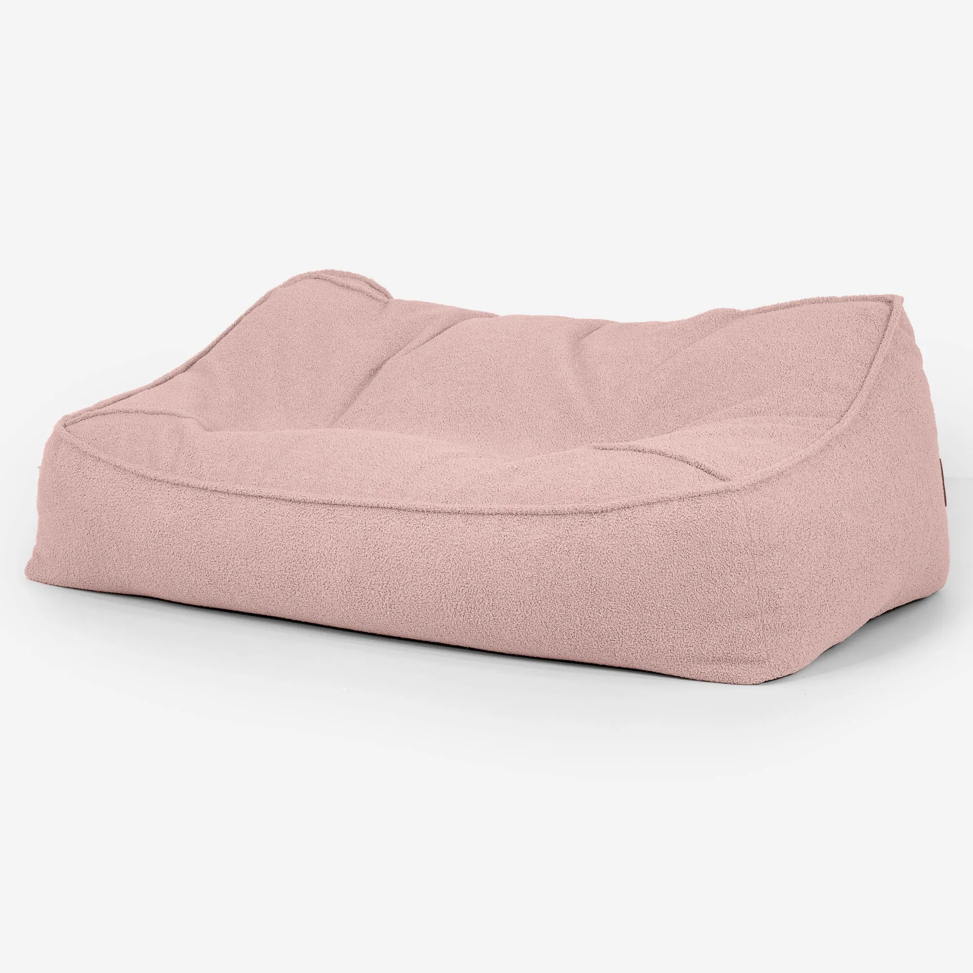 Sloucher Bean Bag Sofa - Boucle Pink