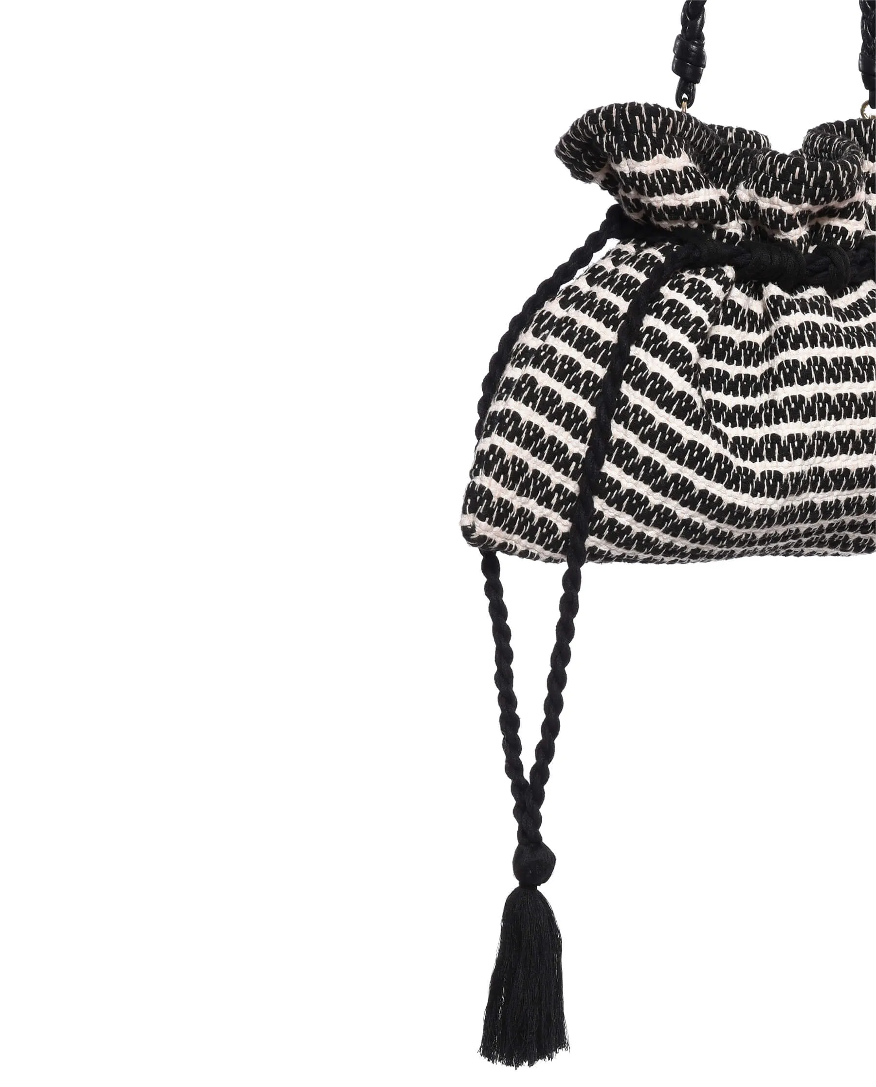 The Cinched Bag. -- Black and Cream