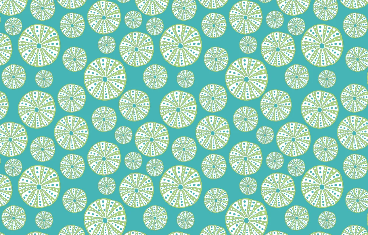 Turquoise Urchin - Kate Nelligan Design Canvas Fabric by the Yard