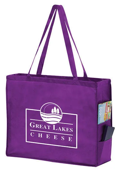 Wholesale Non Woven Over-the-Shoulder Tote Bag with Side Pockets - Y2KP20616
