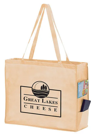 Wholesale Non Woven Over-the-Shoulder Tote Bag with Side Pockets - Y2KP20616