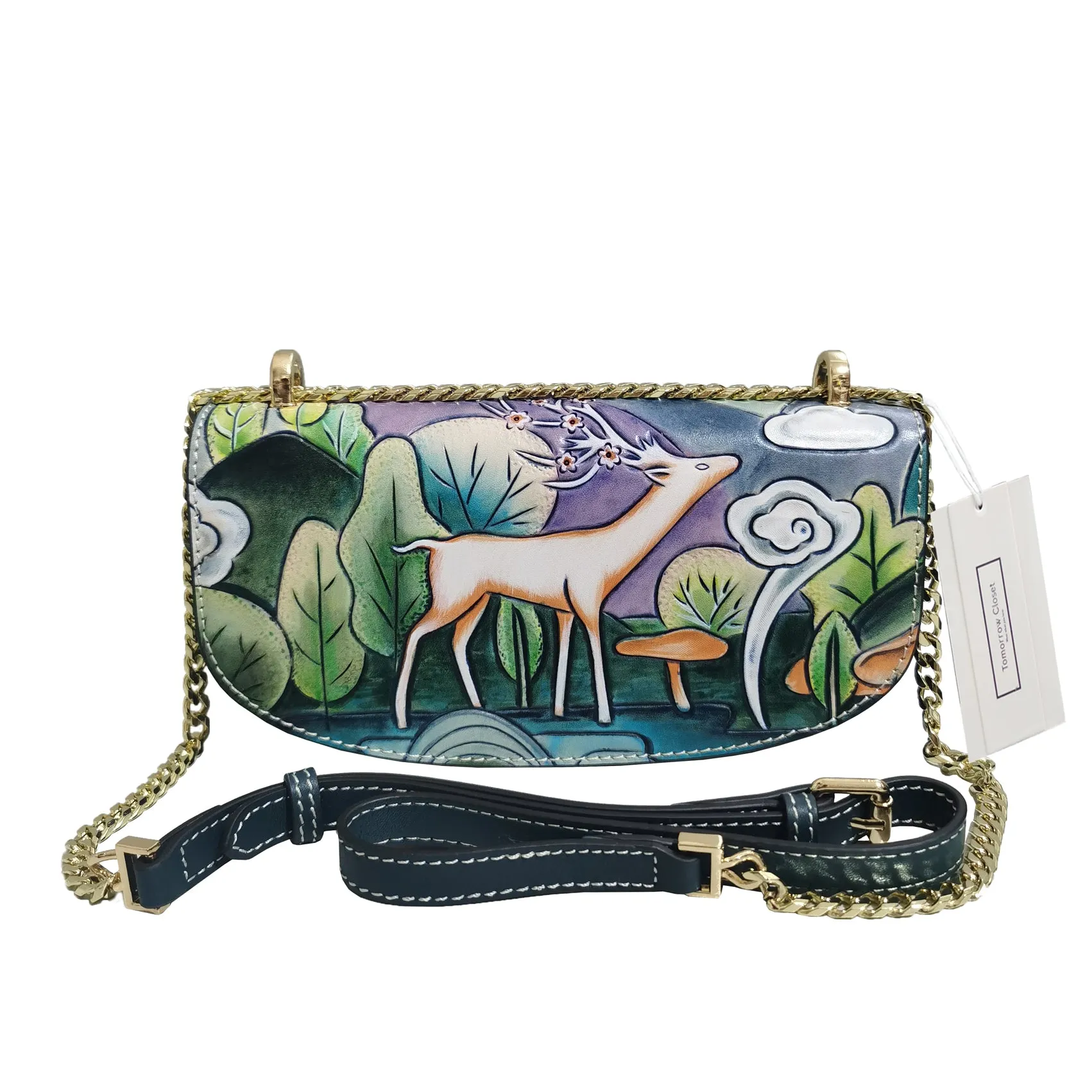 Women's genuine cowhide leather engraved mini bag Edgar V2 design