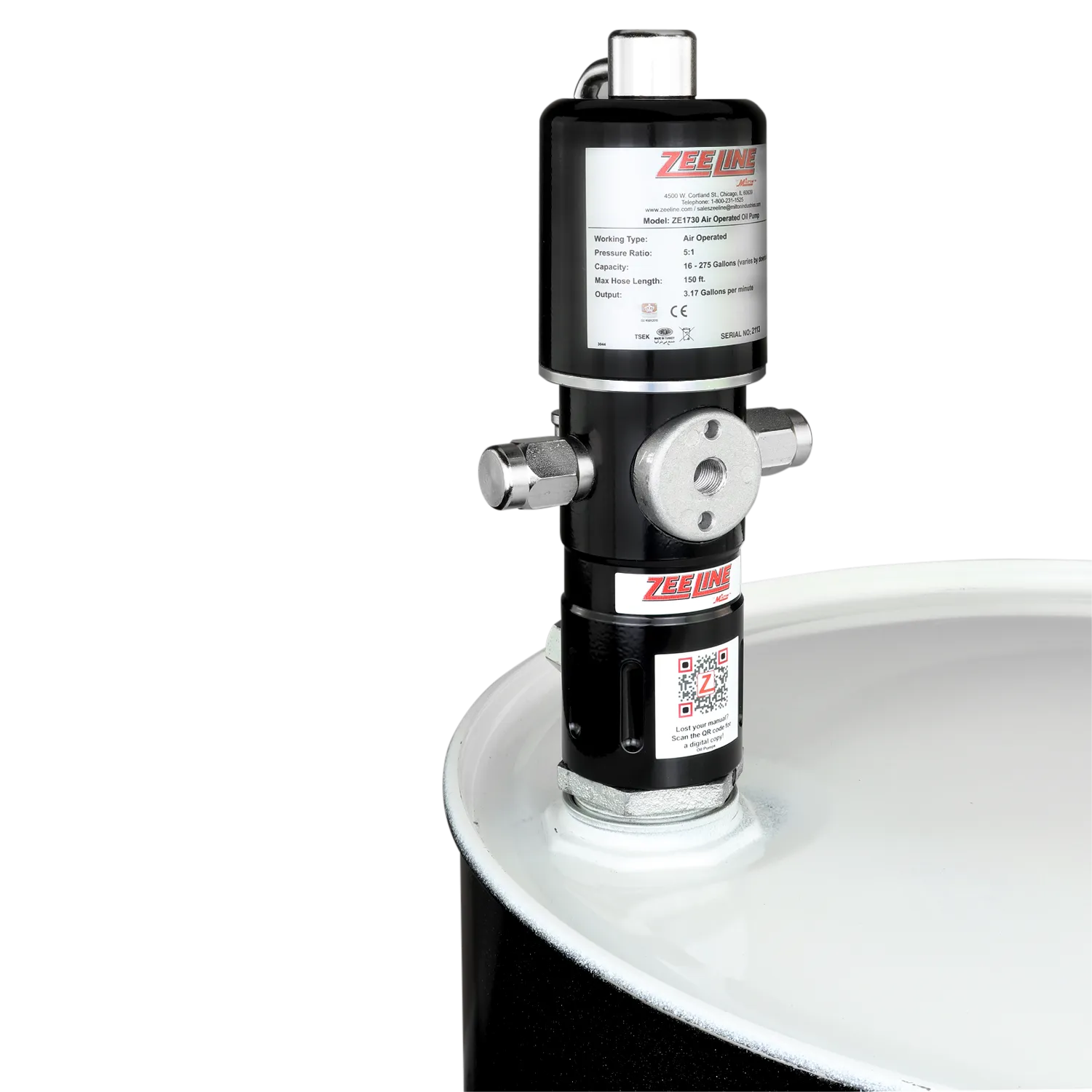 ZE1730 – 5:1 Pneumatic Stub Style Standard Flow Rate Piston Pump