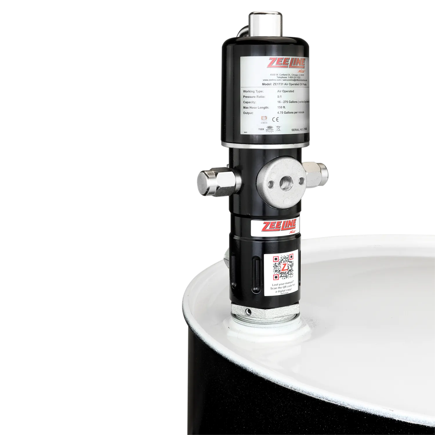 ZE1731 – 5:1 Pneumatic Stub Style High Flow Rate Piston Pump (Double Action)